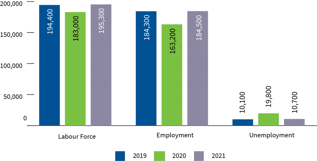 Figure 1: Labour force characteristics for Canada’s energy industry, 2019 to 2021