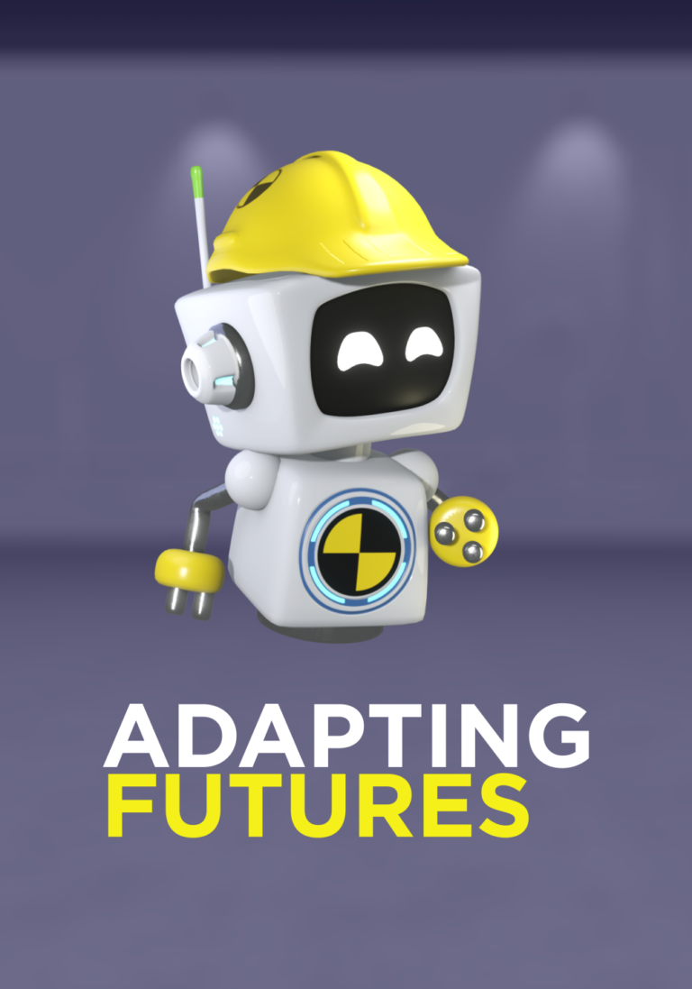 Image of Appo, the robot host of Adapting Futures, a VR experience